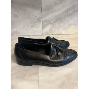 Mauro Bassini Black Tassel Leather Loafers 11 Made In Brazil Men’s Dress Shoes